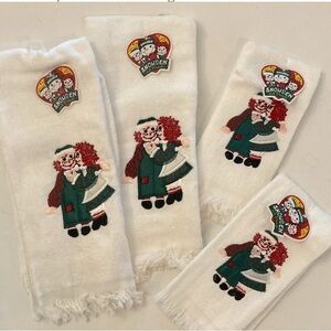 SNOWDEN raggedy Ann Andy towel set hand towels fingertip towels x4 total